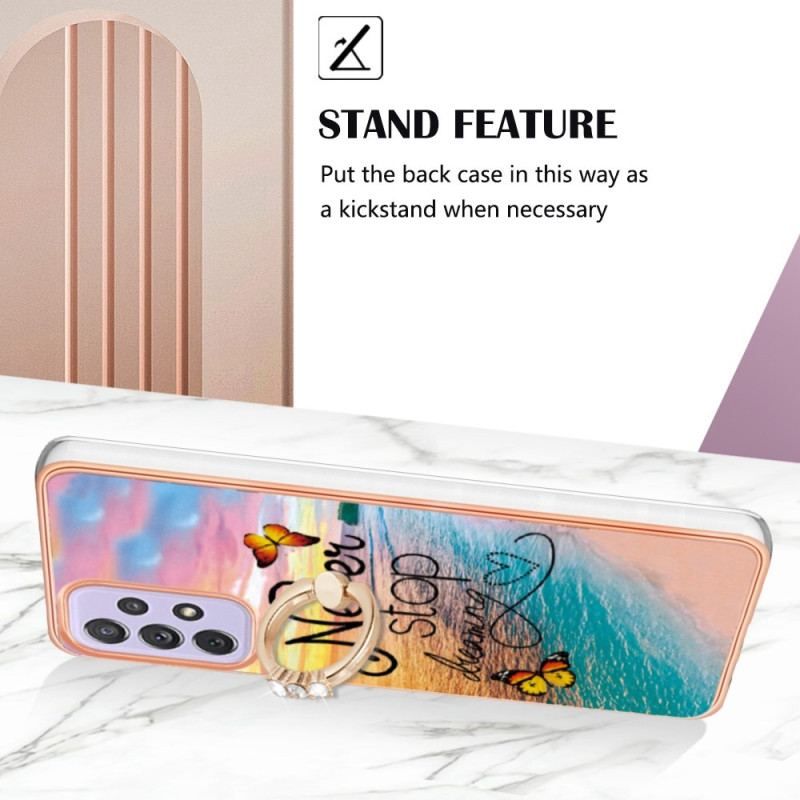 Coque Samsung Galaxy A13 Anneau-Support Never Stop Dreaming