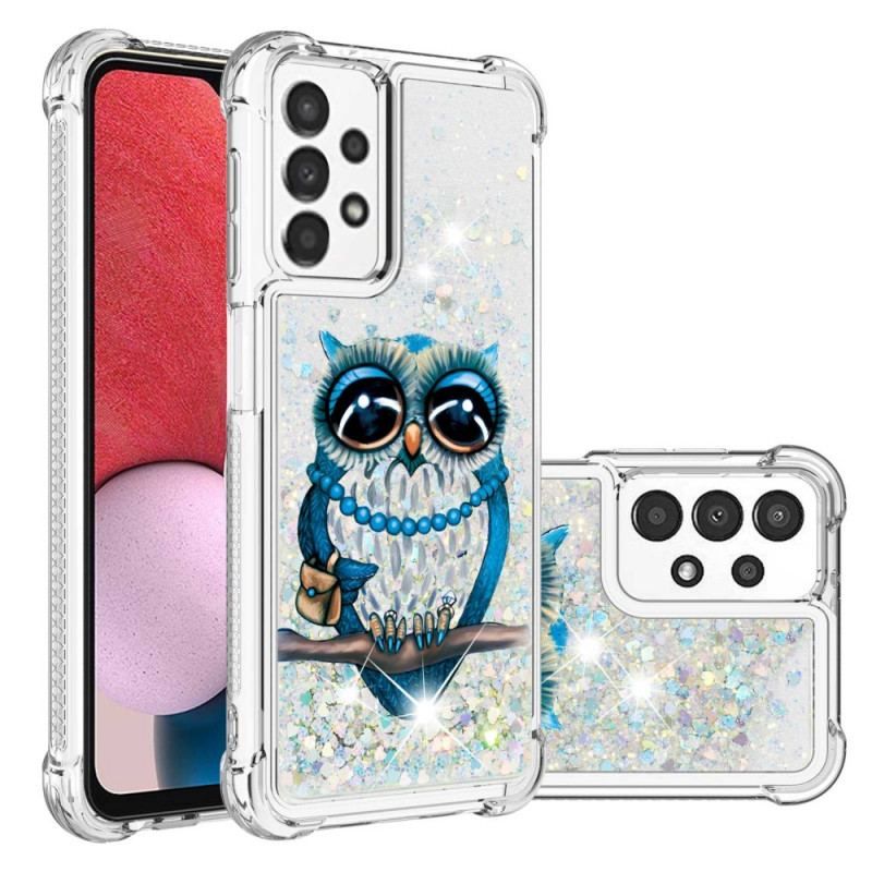 Coque Samsung Galaxy A13 Miss Hibou Paillettes