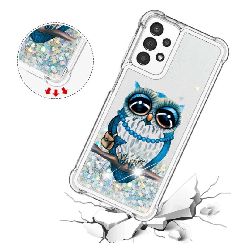 Coque Samsung Galaxy A13 Miss Hibou Paillettes