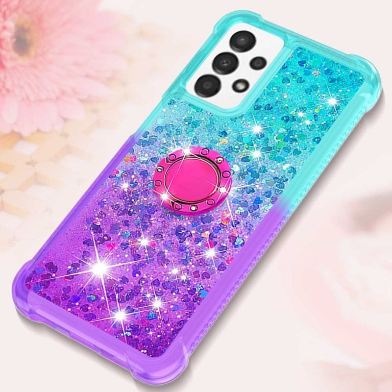 Coque Samsung Galaxy A13 Paillettes Anneau-Support