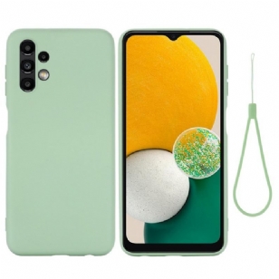 Coque Samsung Galaxy A13 Silicone Liquide avec Lanière