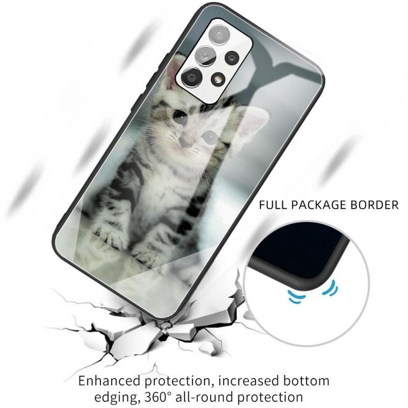 Coque Samsung Galaxy A13 Verre Trempé Chaton