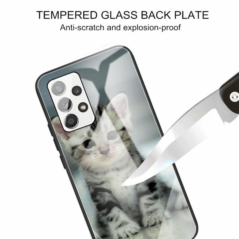 Coque Samsung Galaxy A13 Verre Trempé Chaton