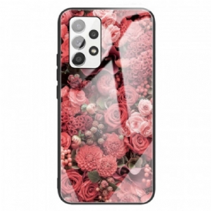 Coque Samsung Galaxy A13 Verre trempé Fleurs Roses