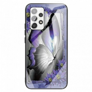 Coque Samsung Galaxy A13 Verre Trempé Papillon Violet