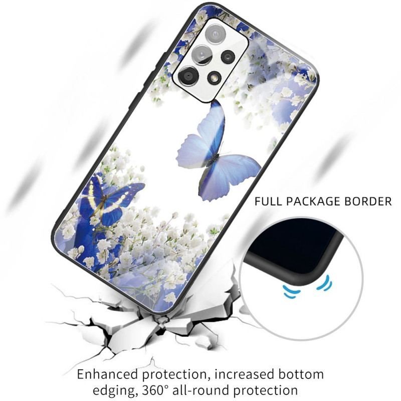 Coque Samsung Galaxy A13 Verre Trempé Papillons Design