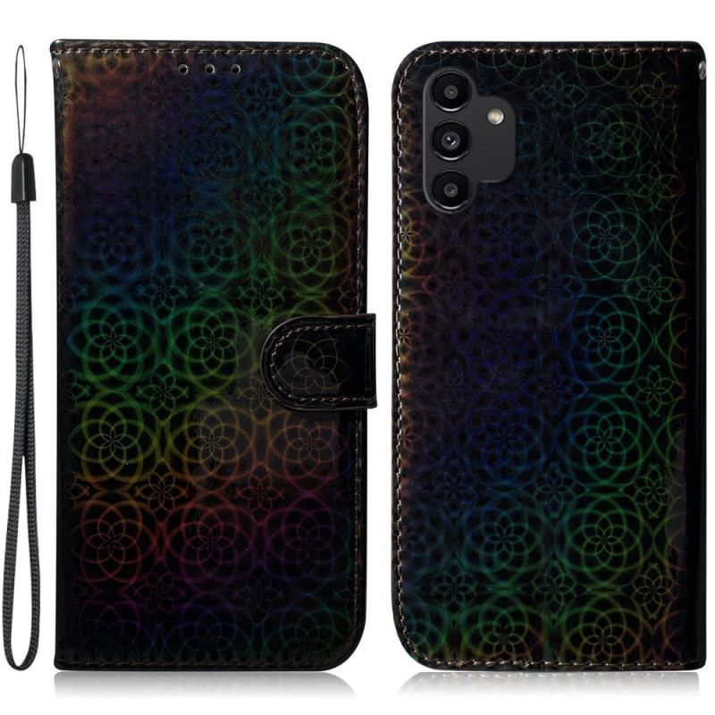 Housse Samsung Galaxy A13 Fleurs Psychédéliques à Lanière