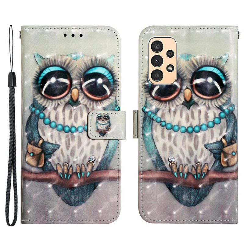 Housse Samsung Galaxy A13 Miss Hibou à Lanière