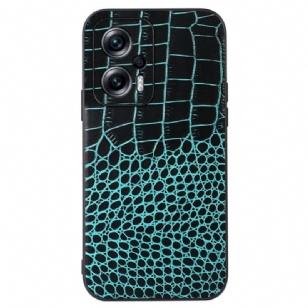 Coque Poco X4 GT Cuir Véritable Texture Crocodile