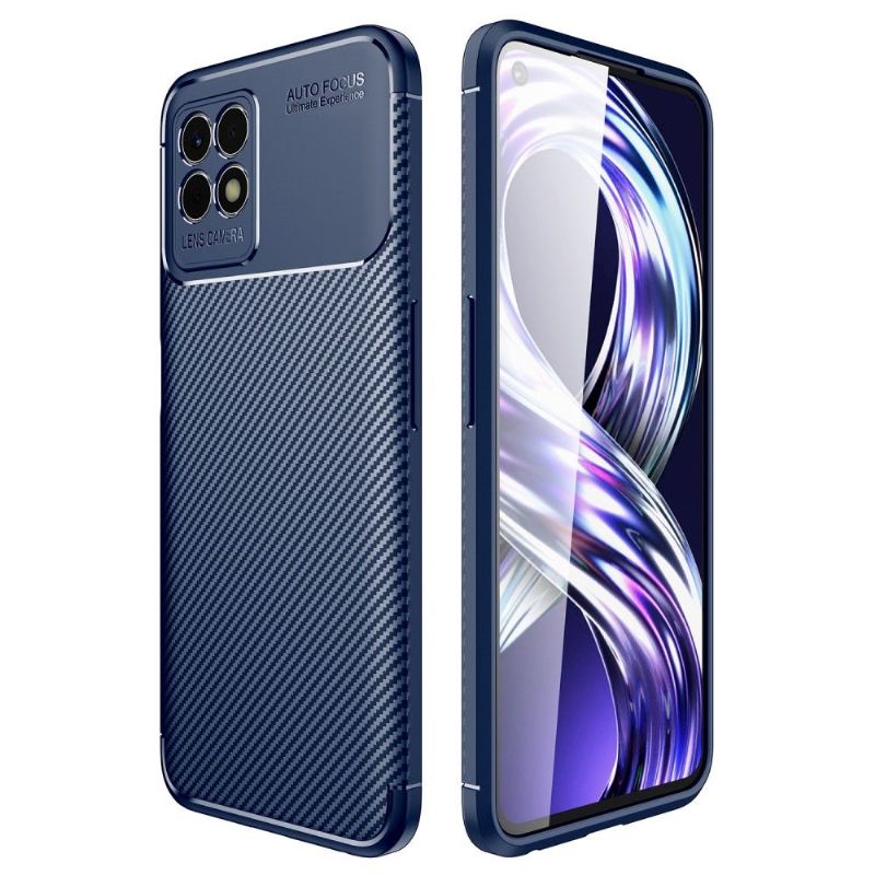 Coque Realme 8i style fibre de carbone