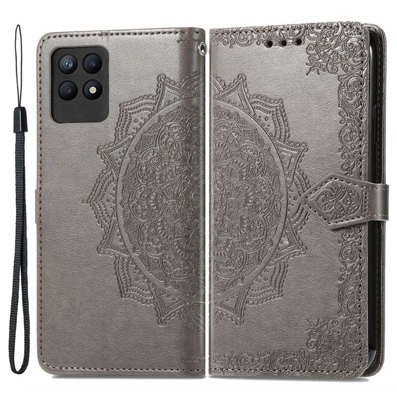 Housse Realme 8i Mandala relief en simili cuir