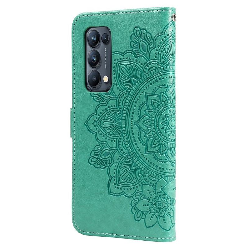 Housse Oppo Find X3 Neo porte-cartes fleurs