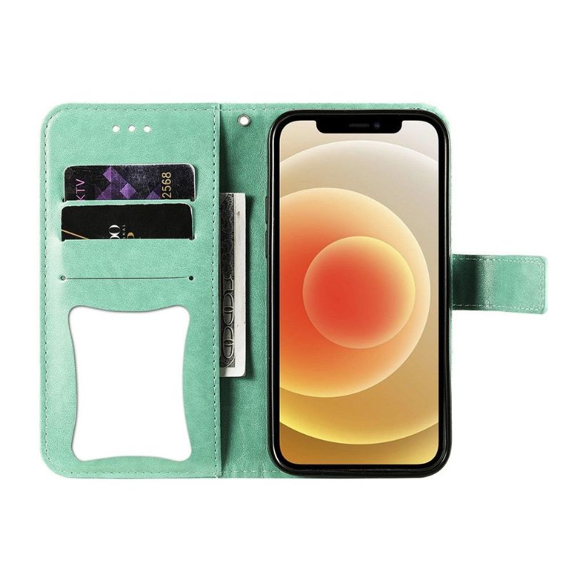 Housse Oppo Find X3 Neo porte-cartes fleurs