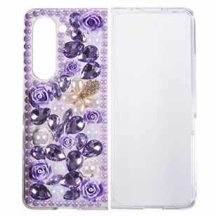 Coque Samsung Galaxy Z Fold 5 Breloques Fleurs