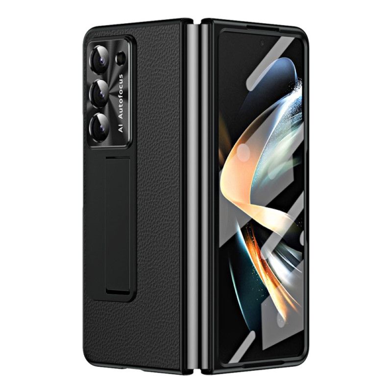 Coque Samsung Galaxy Z Fold 5 Cuir Litchi Support