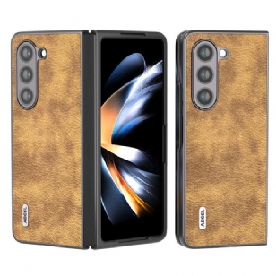 Coque Samsung Galaxy Z Fold 5 Simili Cuir Litchi ABEEL