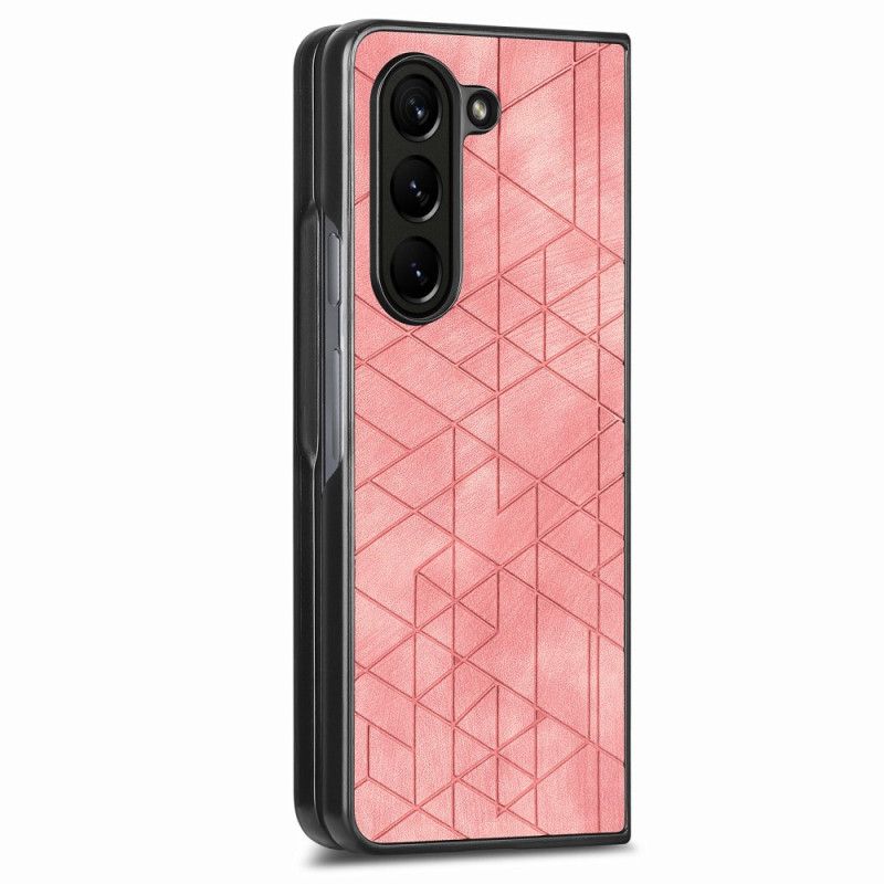 Coque Samsung Galaxy Z Fold 5 Simili Cuir Motifs Géométriques