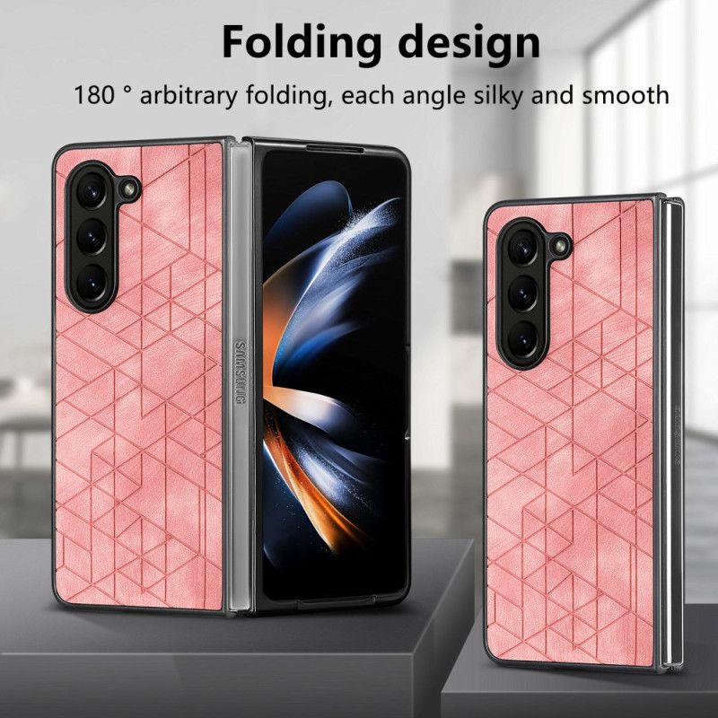 Coque Samsung Galaxy Z Fold 5 Simili Cuir Motifs Géométriques