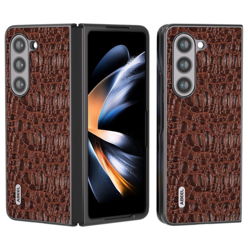 Coque Samsung Galaxy Z Fold 5 Style Peau de Crocodile ABEEL