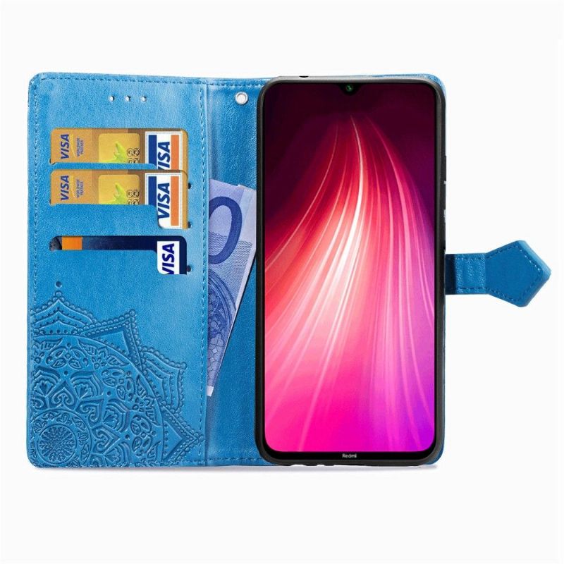 Housse Xiaomi Redmi Note 8 2021 / 2019 Mandala relief en simili cuir