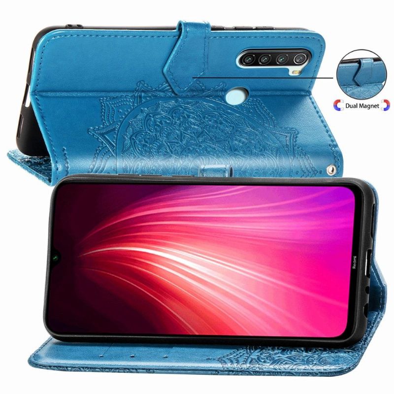 Housse Xiaomi Redmi Note 8 2021 / 2019 Mandala relief en simili cuir