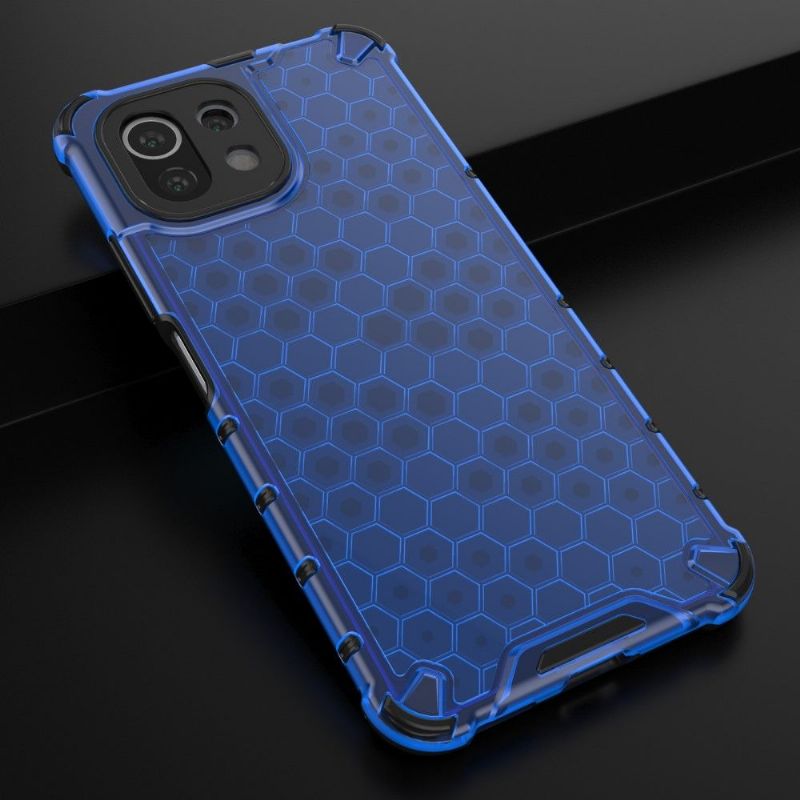 Coque Xiaomi 11 Lite 5G NE, Mi 11 Lite 4G, 5G à cordon Design Nid d'abeille