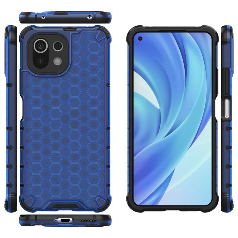 Coque Xiaomi 11 Lite 5G NE, Mi 11 Lite 4G, 5G à cordon Design Nid d'abeille