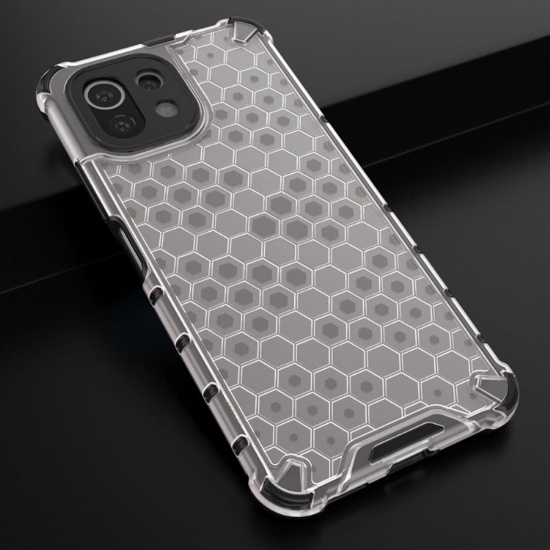 Coque Xiaomi 11 Lite 5G NE, Mi 11 Lite 4G, 5G à cordon Design Nid d'abeille