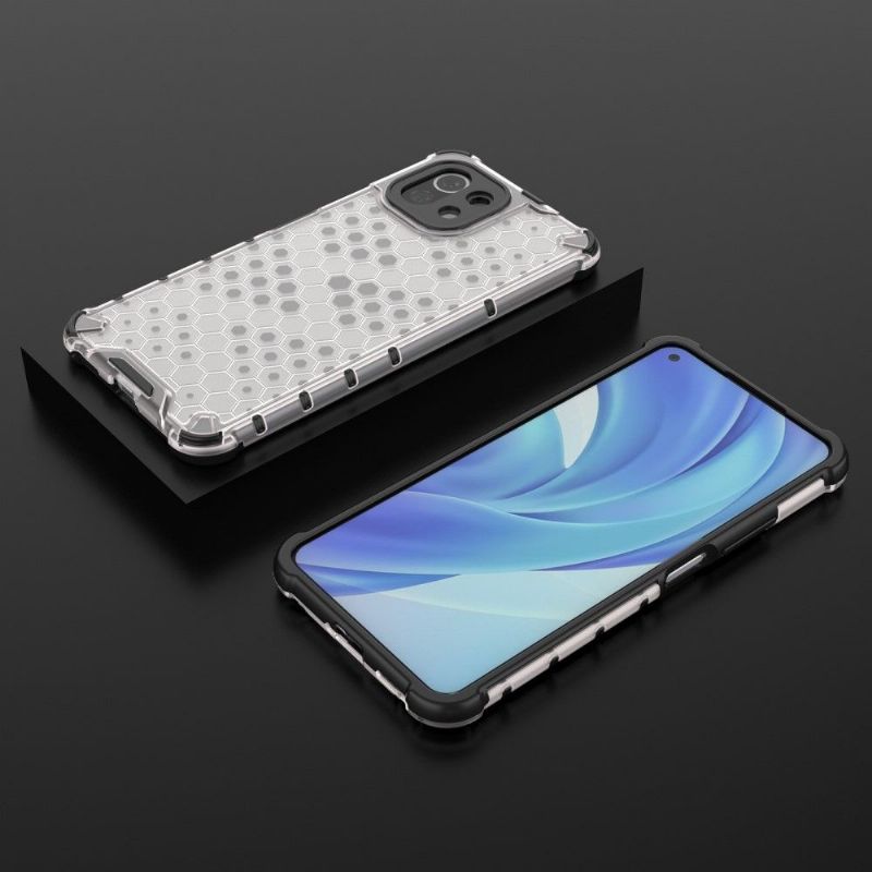 Coque Xiaomi 11 Lite 5G NE, Mi 11 Lite 4G, 5G à cordon Design Nid d'abeille