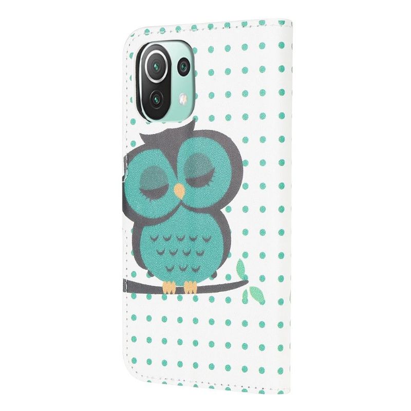 Housse Xiaomi 11 Lite 5G NE, Mi 11 Lite 4G, 5G Hibou Polka Dots