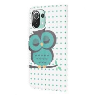 Housse Xiaomi 11 Lite 5G NE, Mi 11 Lite 4G, 5G Hibou Polka Dots