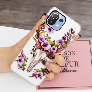 Xiaomi 11 Lite 5G NE / Mi 11 Lite / 5G - Coque Luminous Cerf et fleurs