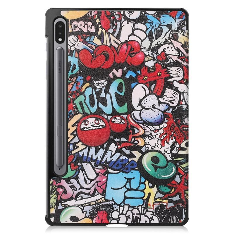 Smart Case Samsung Galaxy Tab S8 / Tab S7 Porte-Crayon Graffitis