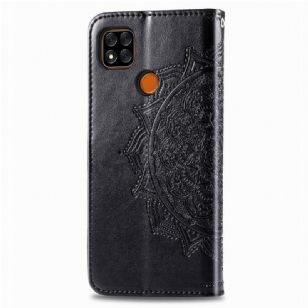 Housse Xiaomi Redmi 9C Mandala relief en simili cuir