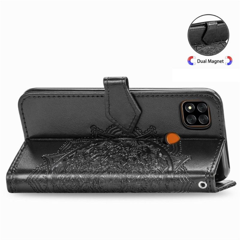 Housse Xiaomi Redmi 9C Mandala relief en simili cuir