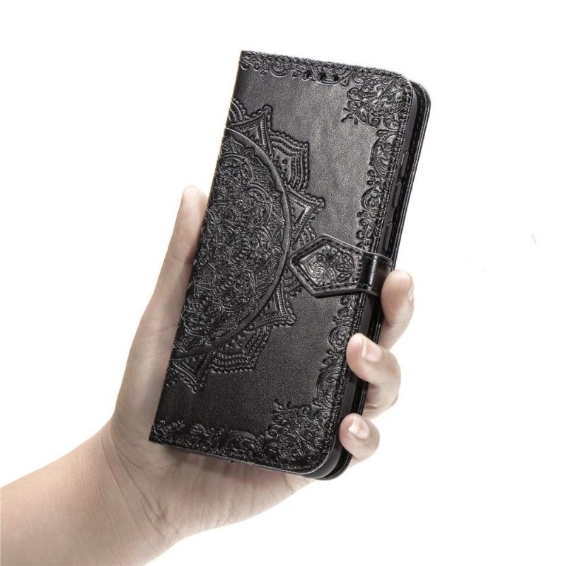 Housse Xiaomi Redmi 9C Mandala relief en simili cuir