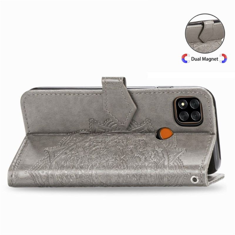 Housse Xiaomi Redmi 9C Mandala relief en simili cuir