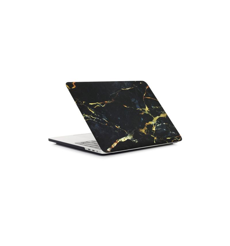 MacBook Air 13 pouces 2018 - Coque motif marbre - Noir / Or