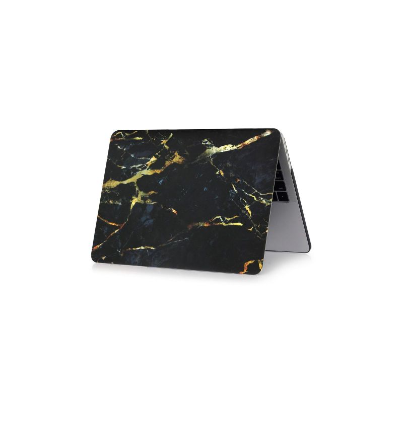 MacBook Air 13 pouces 2018 - Coque motif marbre - Noir / Or