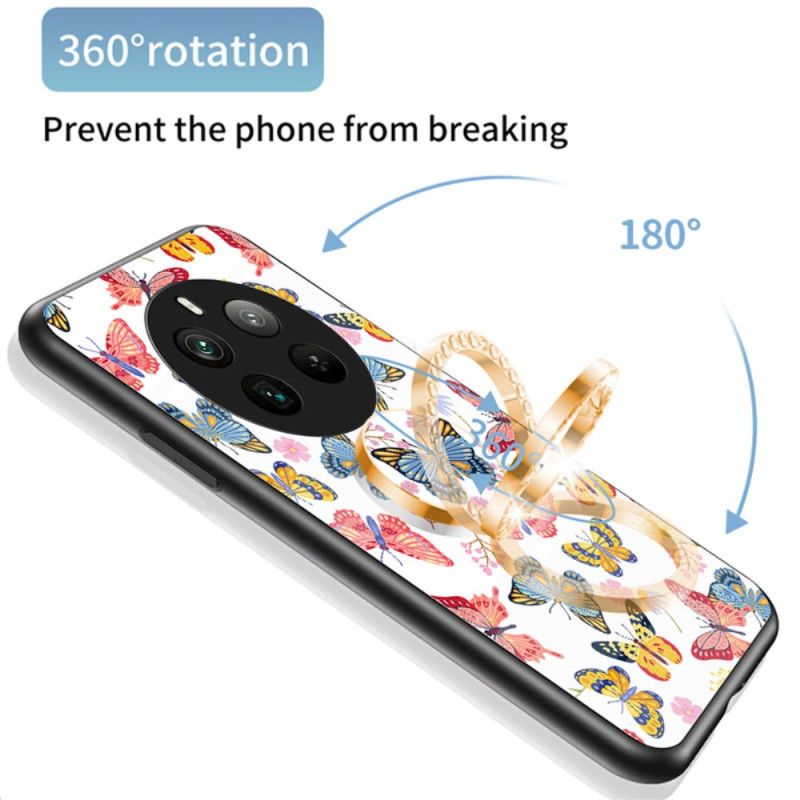 Coque Realme 12 Pro 5G / 12 Pro Plus 5G Verre Trempé Anneau-Support Série Papillons