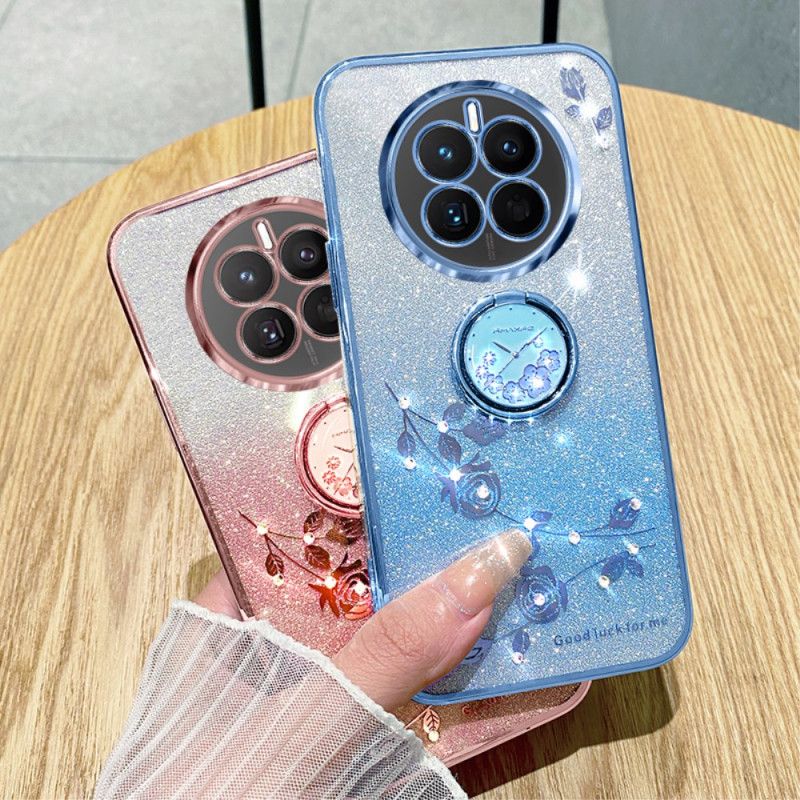 Coque Realme 12 Pro / 12 Pro Plus Fleurs et Strass Support KADEM