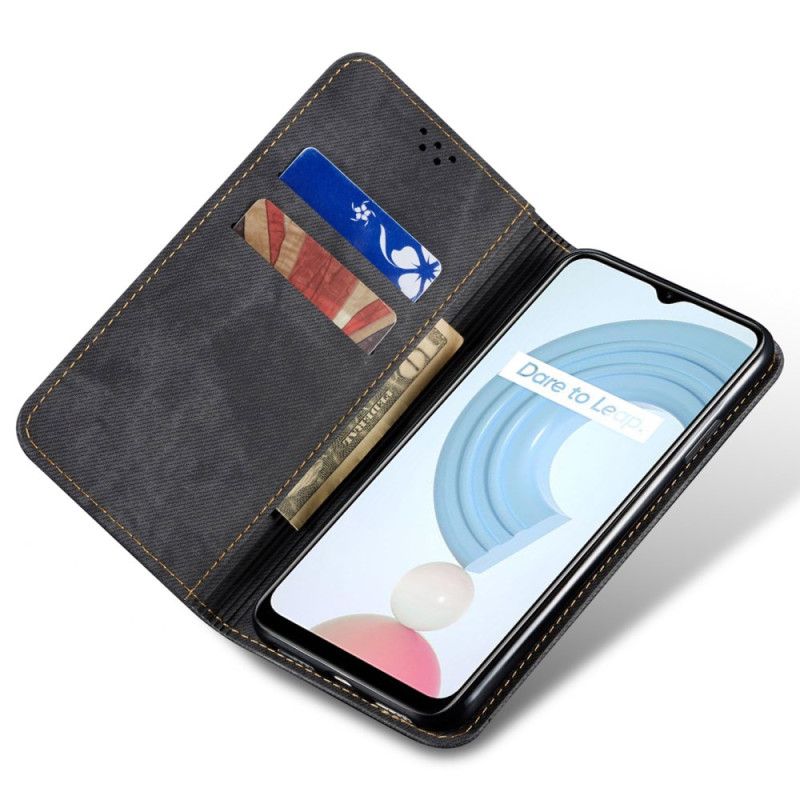 Flip Cover Realme 12 Pro / 12 Pro Plus Tissu Jeans