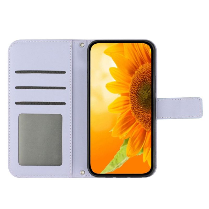 Housse Realme 12 Pro / 12 Pro Plus Impression Tournesol à Bandoulire