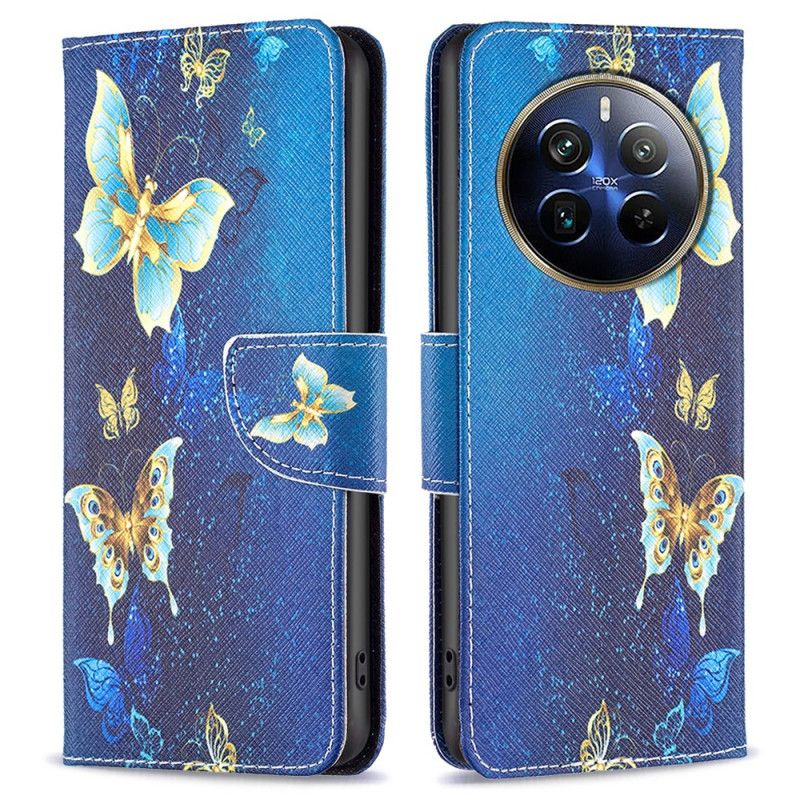 Housse Realme 12 Pro / 12 Pro Plus Papillons Dorés