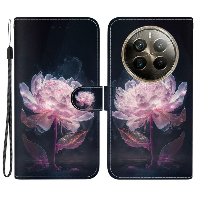 Housse Realme 12 Pro / 12 Pro Plus Pivoine Pourpre à Lanière