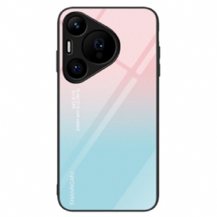 Coque Huawei Pura 70 Verre Trempé Dégradé Rose et Bleu