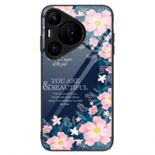 Coque Huawei Pura 70 Verre Trempé Fleurs Roses