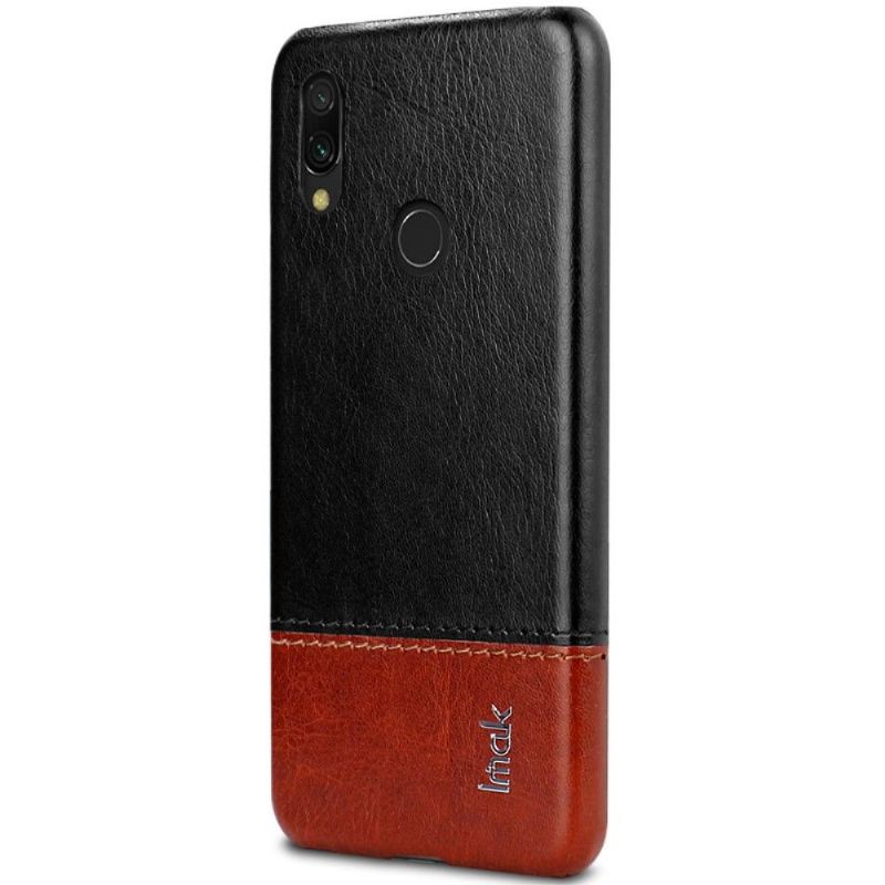 Xiaomi Redmi Note 7- Coque imak bicolore imitation cuir - Noir / Marron