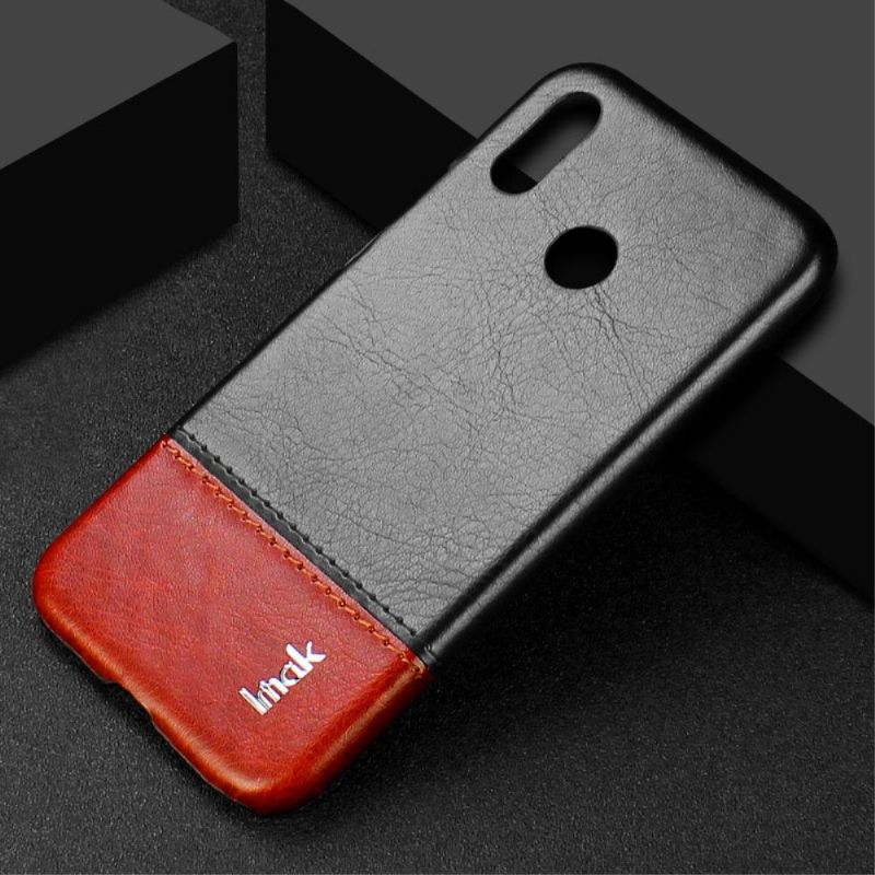 Xiaomi Redmi Note 7- Coque imak bicolore imitation cuir - Noir / Marron