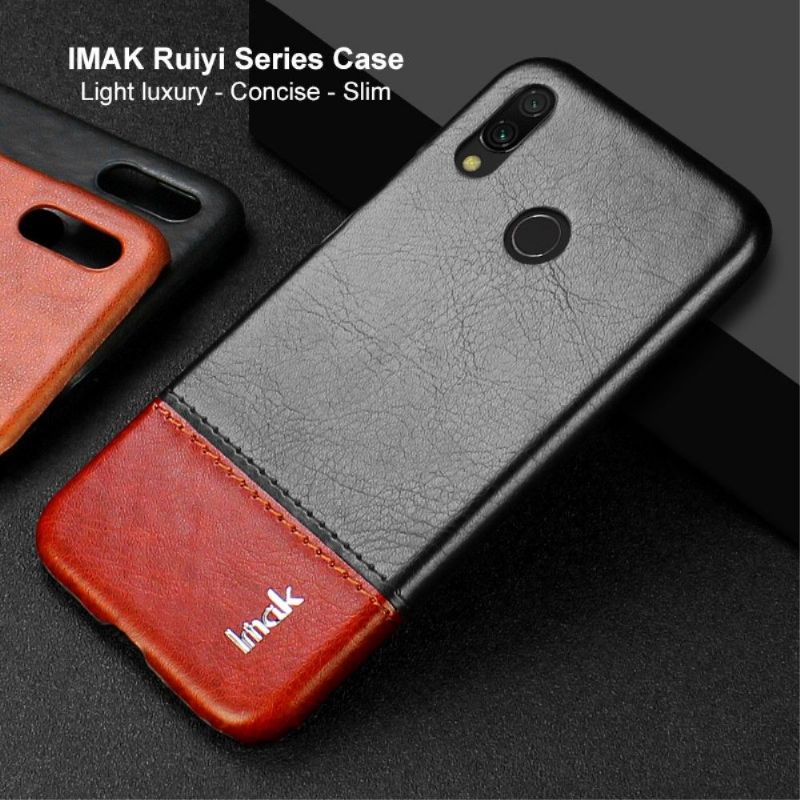 Xiaomi Redmi Note 7- Coque imak bicolore imitation cuir - Noir / Marron